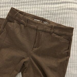 Old Navy Pixie Skinny Brown Plaid Slacks